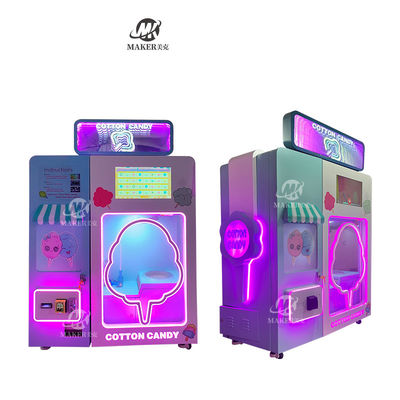 Máquina de venda de algodão de alto lucro Máquina de fabricação de açúcar colorida comercial automática inteligente